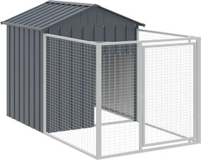 vidaXL Σπιτάκι Σκύλου με Οροφή Ανθρακί 117x1017x123 εκ Γαλβαν. Χάλυβας