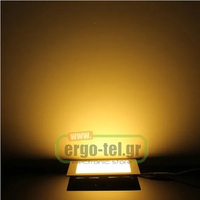 Led panel slim πλαστικό χωνευτό 14W λευκό τετράγωνο 3000k θερμό φως 230V 950lm