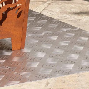 vidaXL Σκαλοπάτι τετράγωνο 4 pcs Ασημί 50 x 50 cm Αλουμίνιο