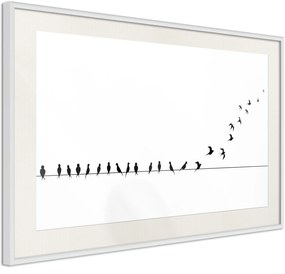 Αφίσα - Birds on a Wire - 45x30 - Χρυσό - Χωρίς πασπαρτού