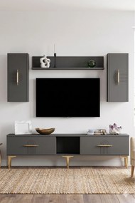 Stewehome Σετ μοντέρνας τηλεοπτικής μονάδας μελαμίνης με ντουλάπια 150x30x41 cm