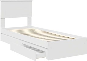 vidaXL Κρεβάτι Αποθήκης Λευκό 75 x 190 cm Επεξεργασμένο ξύλο