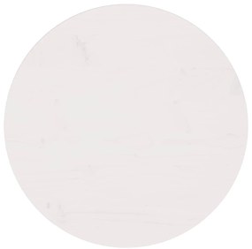 vidaXL Επιφάνεια Τραπεζιού Λευκή Ø60x2,5 εκ. από Μασίφ Ξύλο Πεύκου