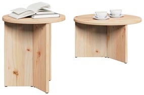 vidaXL Σετ Τραπεζιού Για Καφέ 2 pcs Φυσικό 49 x 49 x 28 εκ