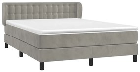 ΚΡΕΒΑΤΙ BOXSPRING ΜΕ ΣΤΡΩΜΑ ΑΝΟΙΧΤΟ ΓΚΡΙ 140X200 ΕΚ. ΒΕΛΟΥΔΙΝΟ 3127733