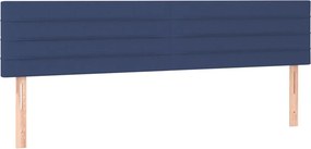 vidaXL Κρεβάτι Boxspring με Στρώμα Μπλε 200x200 εκ. Υφασμάτινο