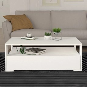 Τραπεζάκι σαλονιού Balina Megapap χρώμα λευκό 110x60x40εκ.