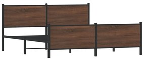 vidaXL Σκελετός Κρεβ. Χωρίς Στρώμα Καφέ Δρυς 183x213 εκ. Μεταλλικό