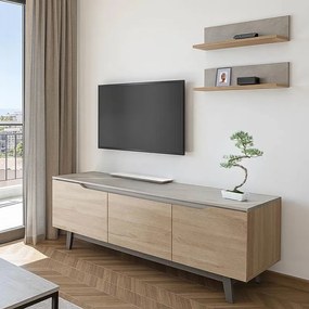 Σύνθετο σαλονιού Kasia σε μπεζ μαρμάρου-sonoma απόχρωση 180x35x48.5εκ 180x35x48.5 εκ.