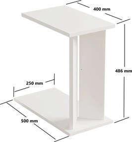 Βοηθητικό Τραπεζάκι Λευκό FLUDAN 25x50x48.6
