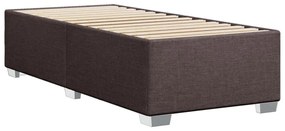 Κρεβάτι Boxspring με Στρώμα Σκούρο Καφέ 90x190 εκ. Υφασμάτινο - Καφέ