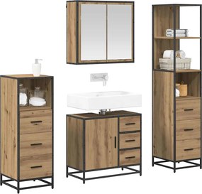 vidaXL Σετ Επίπλων Μπάνιου 4 pcs Artisan Oak Επεξεργασμένο ξύλο