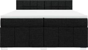 vidaXL Κρεβάτι Boxspring με Στρώμα Μαύρο 200x200 εκ. Υφασμάτινο