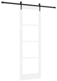 vidaXL Συρόμενη Πόρτα με Σετ Υλικών Λευκή 78x232 cm Μασίφ Ξύλο Πεύκο
