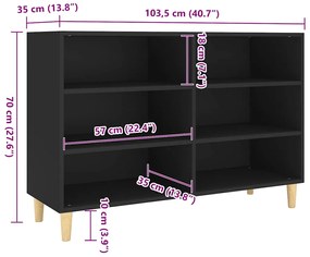 vidaXL Ραφιέρα Μαύρη 103,5 x 35 x 70 εκ. από Επεξεργασμένο Ξύλο