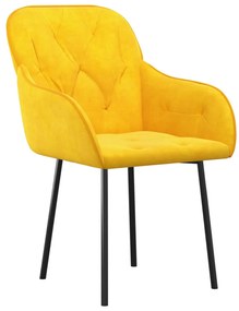vidaXL Καρέκλες Τραπεζαρίας 2 τεμ. Κίτρινες Βελούδινες