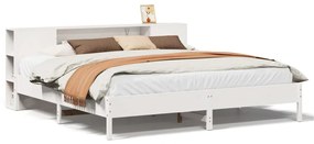 vidaXL Κρεβάτι Βιβλιοθήκη Χωρίς Στρώμα 200x200 εκ Μασίφ Ξύλο Πεύκου