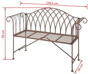 Esschert Design Παγκάκι Κήπου με Ρετρό Αγγλικό Στιλ MF009 - Καφέ