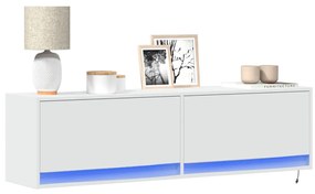 Έπιπλο Τοίχου Τηλεόρασης με LED Λευκό 140x31x38 εκ.