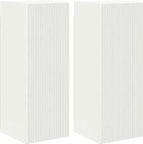 vidaXL Ντουλάπι Τηλεόρασης Τοίχου 2 pcs Λευκό 30 x 31 x 80 εκ.