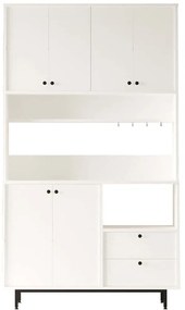 Ντουλάπι Κουζίνας 956LCS3557 120x35,5x205cm White Μοριοσανίδα, Μέταλλο