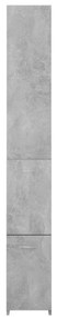 Ντουλάπι Μπάνιου Γκρι Σκυροδέματος 25x26,5x170 εκ. Επεξ. Ξύλο - Γκρι
