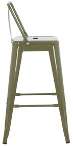 Σκαμπό μπαρ μεσαίου ύψους μεταλλικό Melita-Pro dark olive green 43x43x88Υ εκ.