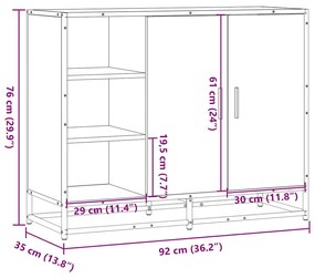 SIDEBOARD SONOMA OAK 92X35X76 CM ΚΑΤΑΣΚΕΥΑΣΜΕΝΟ ΞΥΛΟ 849020