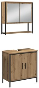 vidaXL Σετ Επίπλων Μπάνιου με ράφι 3 pcs Καφέ 33 x 33 x 185.5 εκ