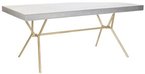 Τραπεζαρία DKD Home Decor Γκρι Χρυσό Λευκό Ορείχαλκος Ξύλο από Μάνγκο (180 x 90 x 76 cm)