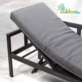 Bonsai Home Σετ Σαλόνι 3τμχ Μεταλλικό Εξωτερικού χώρου με Μετατροπή σε Ξαπλώστρα Ανθρακί