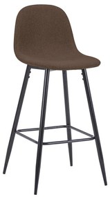 Bar stool medium height Bella brown fabric-black metal leg 41x47x93cm 41x47x93 εκ.