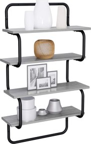 vidaXL Ράφι 4-επίπεδο Γκρι Sonoma 80 x 24,5 x 104 εκ