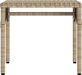 vidaXL Ξαπλώστρες 2 Τεμ. Μπεζ Συνθ. Ρατάν με Σκίαστρα και Τραπεζάκια