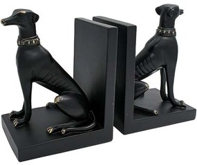 Βιβλιοστάτης Dog (Σετ 2Τμχ) 374-224-334 19x10x14cm Black Πολυρεσίνη