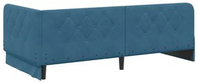 vidaXL Κρεβάτι Γωνίας Μπλε 100 x 200 cm Βελούδο