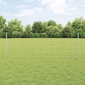 vidaXL Φράχτης με Στήλες. Ασημί 0.8 x 25 m Ατσάλι