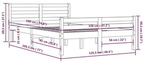 ΠΛΑΙΣΙΟ ΚΡΕΒΑΤΙΟΥ ΜΑΥΡΟ 120X190 ΕΚ. ΜΑΣΙΦ ΞΥΛΟ 4FT SMALL DOUBLE 814793