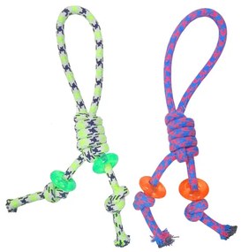 Παιχνίδι Σκύλου από Σχοινί με Κόμπους και Δαχτυλίδια 37cm - Rope Dog Toy with Knots and Rings