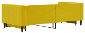 vidaXL Καναπές Κρεβάτι Συρόμενος Κίτρινος 90 x 200 εκ. Βελούδινος