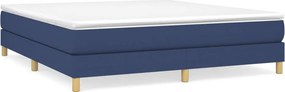 vidaXL Κρεβάτι Boxspring με Στρώμα Μπλε 160x200 εκ. Υφασμάτινο
