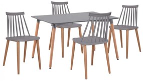 Set dining table 5 pieces Table Minimal with Vanessa grey chairs  120x80x73 cm