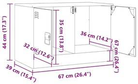 Έπιπλο Τηλεόρασης Ανθρακί 67x39x44 εκ. από Χάλυβα - Ανθρακί