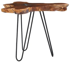 vidaXL Τραπεζάκι Σαλονιού 70x45 εκ. από Μασίφ Ξύλο Teak / Συνθ. Ρητίνη