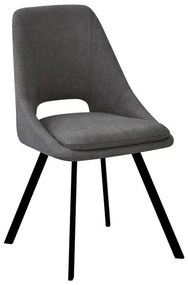 Καρέκλα Initiate ανθρακί μπουκλέ ύφασμα-πόδι μαύρο μέταλλο 48x57x85εκ 2αδα 48x57x85 εκ.