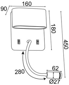 Επιτοίχιο Φωτιστικό LED Priamus-Mauro