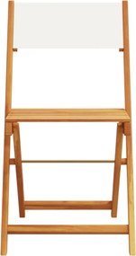 vidaXL Σετ Επίπλων Bistro 3 τεμ. Κρεμ Ύφασμα/Μασίφ Πεύκου