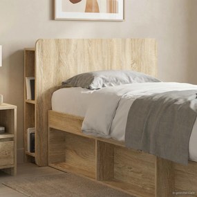 vidaXL Κρεβάτι με Κεφαλάρι με αποθήκευση Sonoma Δρυς