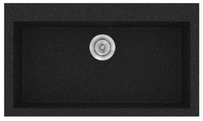 Sanitec Classic 333 Granite Black Ένθετος Νεροχύτης 80cm