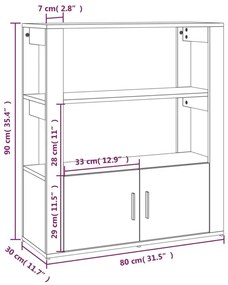 Ντουλάπι Καφέ Δρυς 80x30x90 εκ. από Επεξεργασμένο Ξύλο - Καφέ